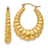 14k Polished Scalloped Hoop Earrings - S1-4BF8D788-3979