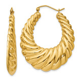 14k Polished Scalloped Hoop Earrings - S1-86D802F8-4760