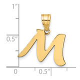 14k Polished Script Letter M Initial Pendant