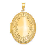 14k Polished Scroll Border 31mm Oval Locket