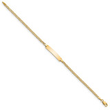 14k Polished Semi-Solid Chain/Solid Plate Anchor Link 23x4.5mm Plate 7 inch ID Bracelet