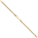 14k Polished Semi-Solid Chain/Solid Plate Cuban Link 25.5x5mm Plate 8 inch ID Bracelet
