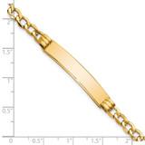 14k Polished Semi-Solid Chain/Solid Plate Cuban Link 35x7mm Plate 7 inch ID Bracelet