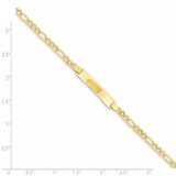 14k Polished Semi-Solid Chain/Solid Plate Figaro Link 25.5x5mm Plate 7 inch ID Bracelet
