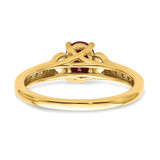 14k Polished Side Hearts Ruby and Diamond Ring