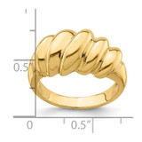 14k Polished Slanted Shrimp Dome Ring