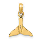 14K Polished Small Whale Tail Charm