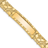 14k Polished Solid 12.0mm Nugget 36x12mm Plate 8 inch ID Bracelet