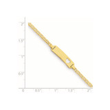 14k Polished Solid Chain/Solid Plate Anchor Link Cut-out Heart 21.5x4.8mm Plate 6 inch Baby/Child ID Bracelet