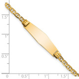 14k Polished Solid Chain/Solid Plate Anchor Link Soft Diamond Shape 24.5x7.5mm Plate 7 inch ID Bracelet - CG-4BB003A7-1404