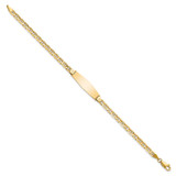 14k Polished Solid Chain/Solid Plate Anchor Link Soft Diamond Shape 24.5x7.5mm Plate 7 inch ID Bracelet - LI-968B7D86-8158