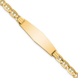 14k Polished Solid Chain/Solid Plate Anchor Link Soft Diamond Shape 33x9.8mm Plate 7 inch ID Bracelet - CG-A47429D7-1271