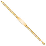14k Polished Solid Chain/Solid Plate Anchor Link Soft Diamond Shape 33x9.8mm Plate 8 inch ID Bracelet - CG-5591B472-5753