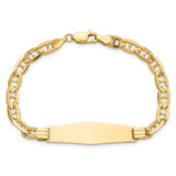 14k Polished Solid Chain/Solid Plate Anchor Link Soft Diamond Shape 33x9.8mm Plate 8 inch ID Bracelet - CG-5591B472-5753