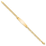 14k Polished Solid Chain/Solid Plate Anchor Link Soft Diamond Shape 33x9.8mm Plate 8 inch ID Bracelet - LI-99B0B085-8898