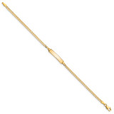 14k Polished Solid Chain/Solid Plate Curb Link 20x4.8mm Plate 8 inch ID Bracelet