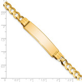 14k Polished Solid Chain/Solid Plate Curb Link 37x9mm Plate 8 inch ID Bracelet - LI-05117250-2252