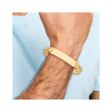 14k Polished Solid Chain/Solid Plate Curb Link 37x9mm Plate 8 inch ID Bracelet - LI-80D7F041-3812