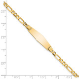 14k Polished Solid Chain/Solid Plate Figaro Link Soft Diamond Shape 24.5x7.3mm Plate 7 inch ID Bracelet - FG-9CBD4F4D-6597