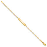 14k Polished Solid Chain/Solid Plate Flat Curb Link 22.5x4.5mm Plate 6 inch Baby/Child ID Bracelet