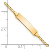 14k Polished Solid Chain/Solid Plate Flat Curb Link 22.5x4.8mm Plate 6 inch Baby/Child ID Bracelet