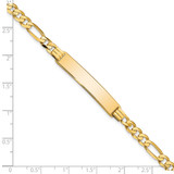 14k Polished Solid Chain/Solid Plate Flat Figaro Link 33.5x7mm Plate 7 inch ID Bracelet
