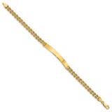 14k Polished Solid Chain/Solid Plate Two-Strand Rope 39.5x5mm Plate 8 inch ID Bracelet