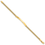 14k Polished Solid Chain/Solid Plate Two-Strand Rope 41x5mm Plate 7 inch ID Bracelet - 01-8C9E0E00-9648