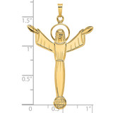 14k Polished Solid Risen Christ Pendant - XR-B107B672-3878
