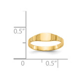 14K Polished Square Baby Signet Ring