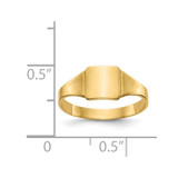 14k Polished Square Signet Baby Ring
