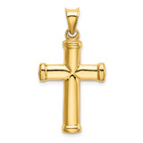 14k Polished Stamping Cross Pendant - K6-5F179F52-4611