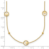 14k Polished Stars in Circle with Diamond-cut Beads 7-Station 16.75 inch Necklace