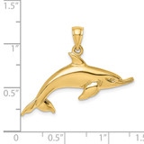 14K Polished Swimming Dolphin Charm - K8-14C5FE69-5716