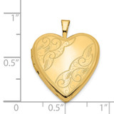 14k Polished Swirl Design 20mm Heart Locket