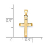 14K Polished Tapered Ends Hollow Cross Pendant - K9-49716DCA-7417