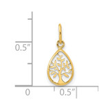 14K Polished Teardrop Tree Of Life Pendant