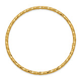 14k Polished Textured 3.00mm Slip-on Round Bangle Bracelet