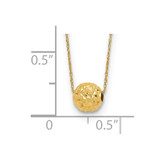 14k Polished Textured 6mm Bead 18 inch Necklace