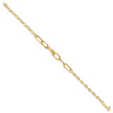 14k Polished Textured Fancy Link 7.75 inch Bracelet