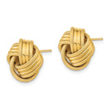 14k Polished Textured Love Knot Post Earrings - TL-A2499E35-2139