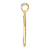14K Polished Textured Scissor and Comb Pendant