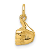14K Polished Thumbs Up Hand Pendant