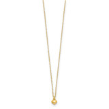 14k Polished Tiny Puffed Heart Pendant 16.5 inch Necklace