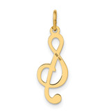 14k Polished Treble Clef Charm