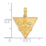 14K Polished Triangle Caduceus Charm