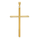 14k Polished Tube Cross Pendant - K6-970CA829-8361