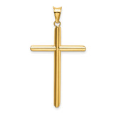 14k Polished Tube Cross Pendant - K6-BC7D6330-1615
