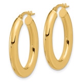 14K Polished Tube Oval Hoop Earrings