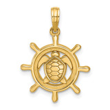 14K Polished Turtle Helm Pendant